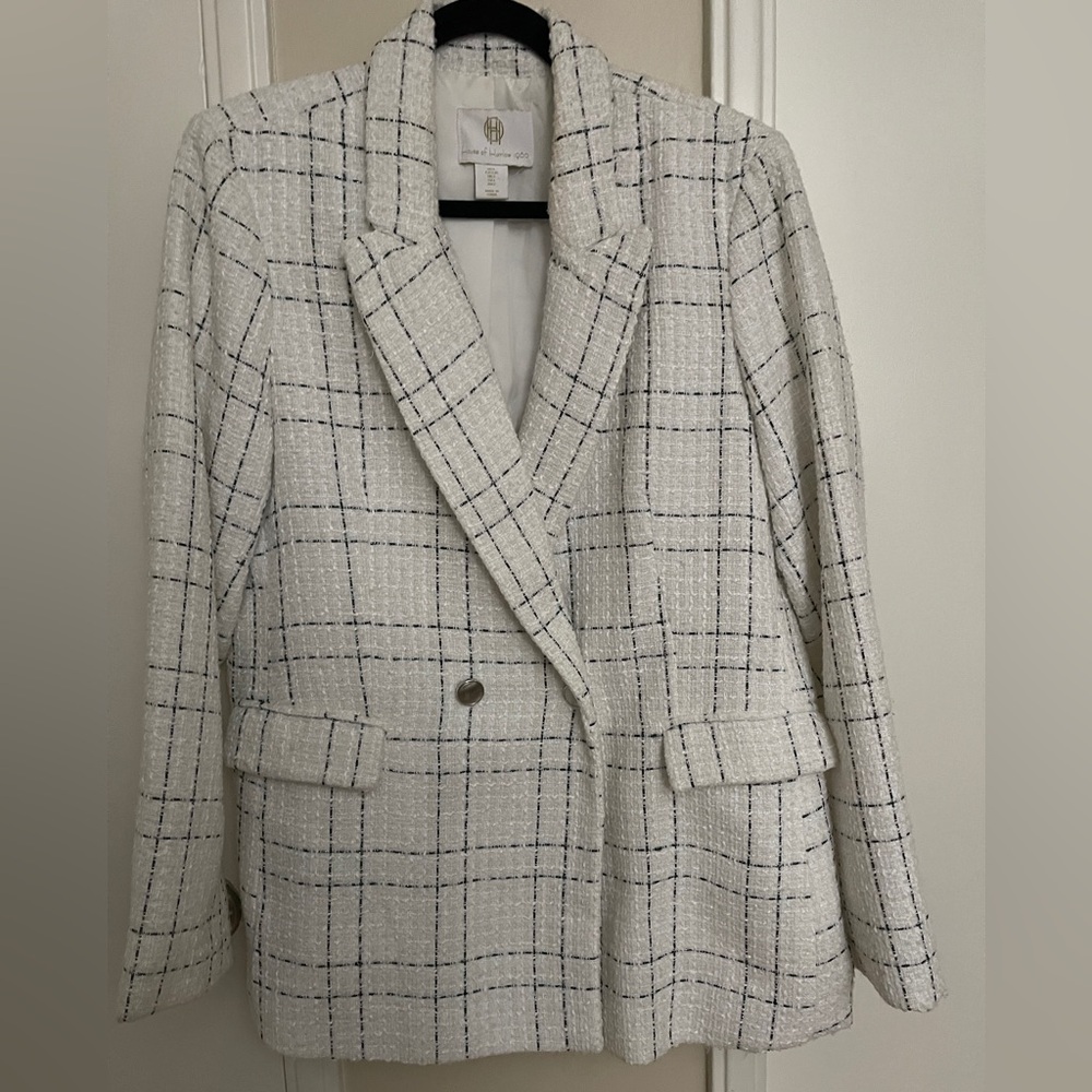 House of Harlow White Plaid Blazer